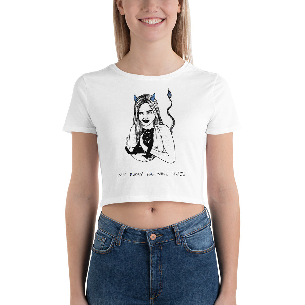 " My Pussy Has 9 Lives " Women’s Crop Tee