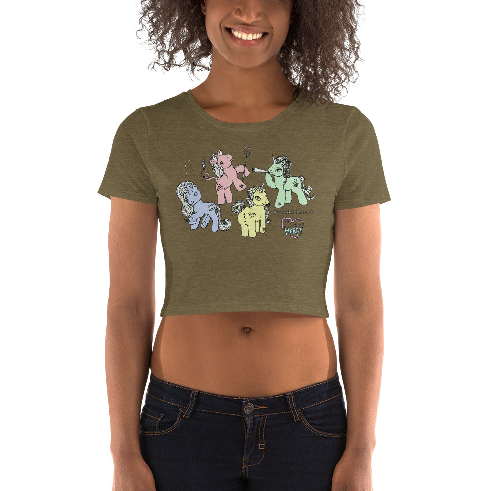 " my Little Horny " Women’s Crop Tee