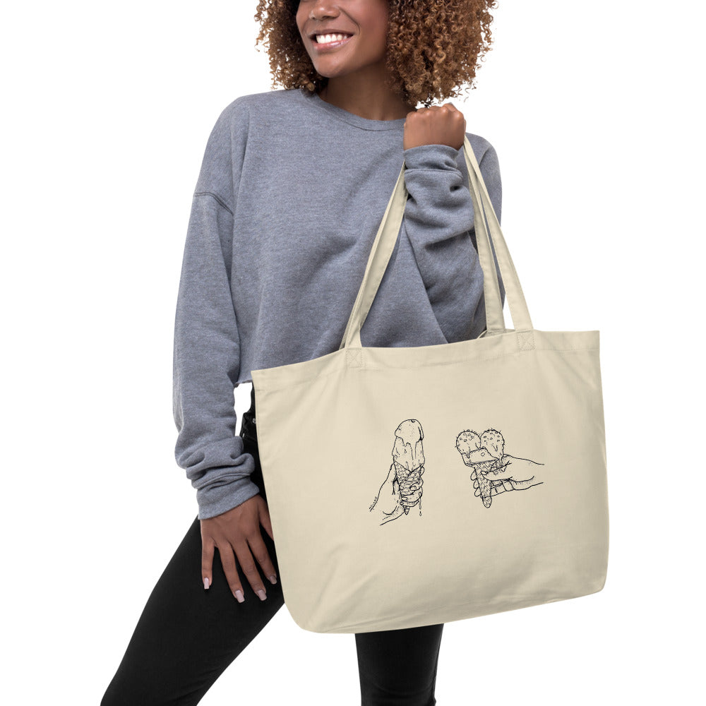 " Ice Creamer " Large organic tote bag