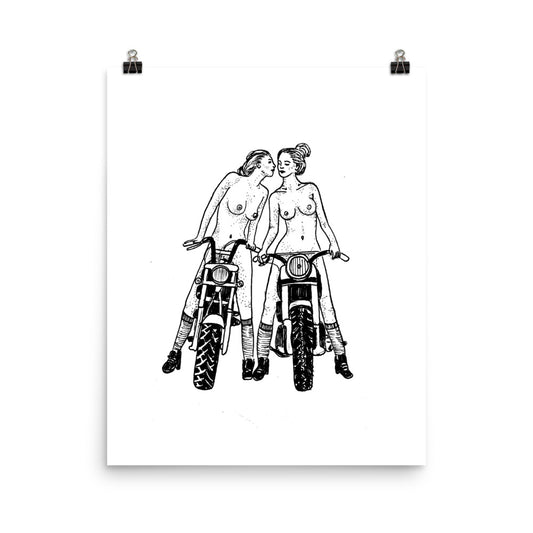 " Babes On Bikes " Print / Poster