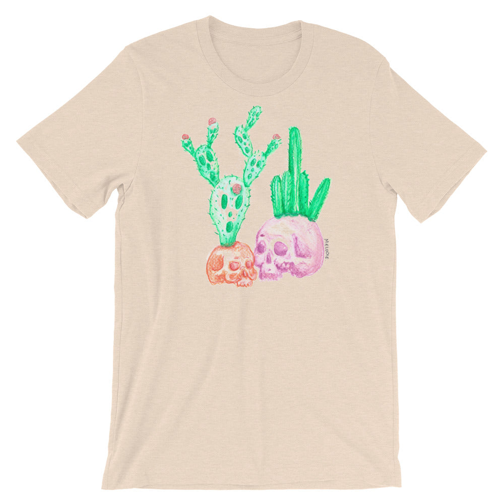 " Tête De Cactus " Front And Back Print Short-Sleeve Unisex T-Shirt