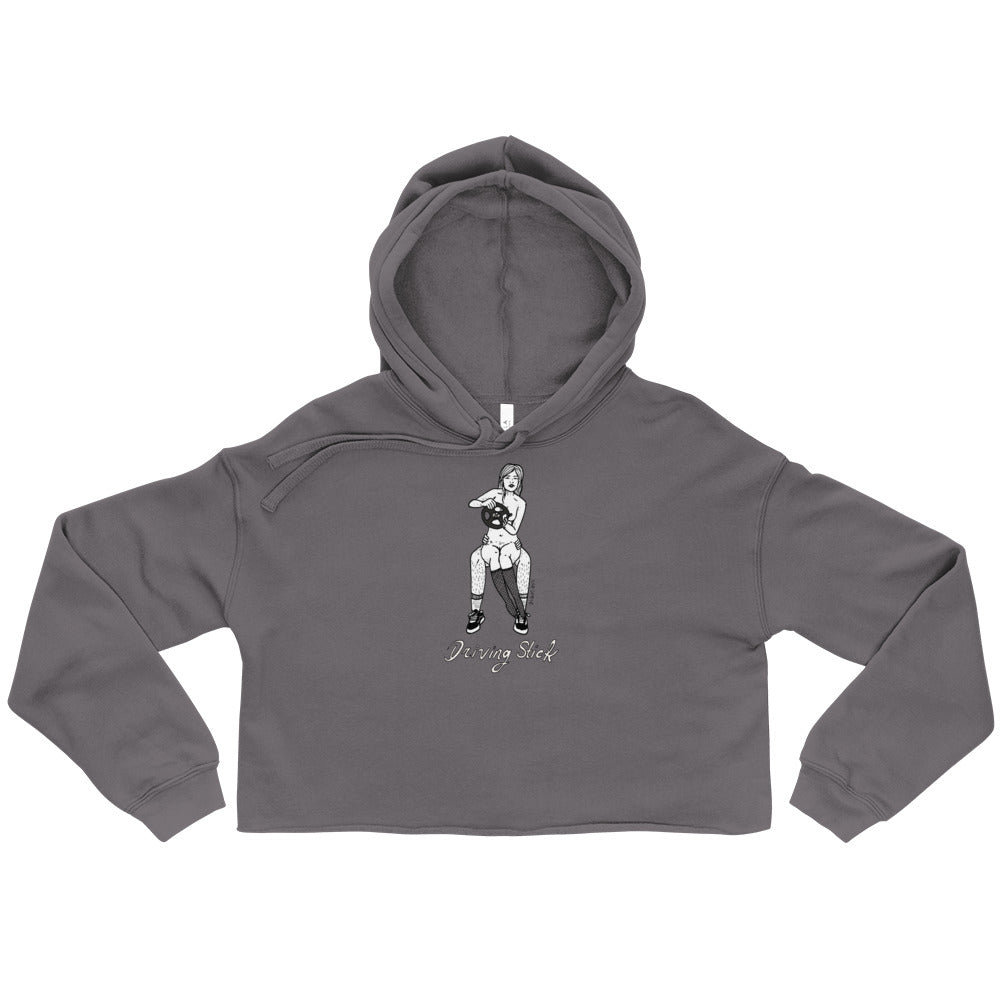 " Driving Stick "  Crop Hoodie