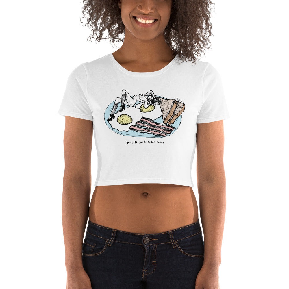 " Eggs, Bacon & Potat-hoes " Women’s Crop Tee