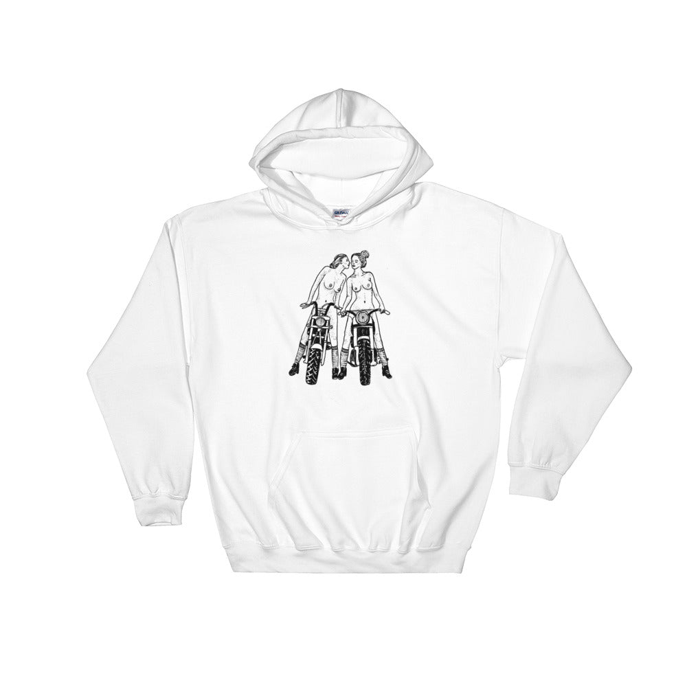 " Babes On Bikes " Hooded Sweatshirt