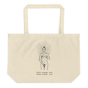 " Empowers " Feel Powerful, Large organic tote bag