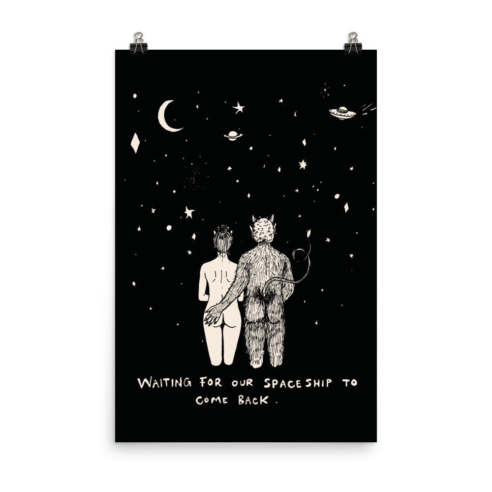" Waiting for our Spaceship " Poster