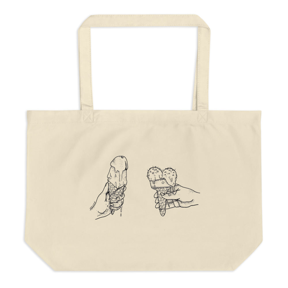 " Ice Creamer " Large organic tote bag