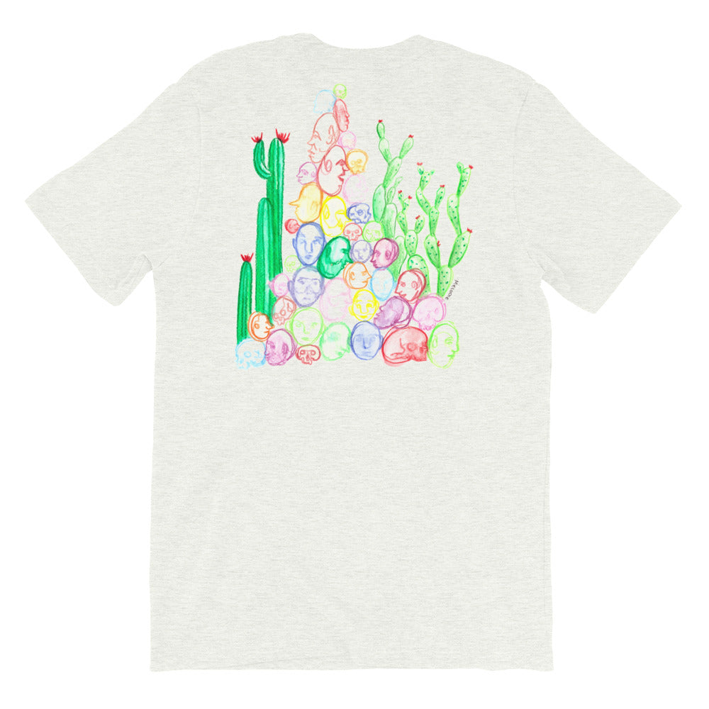 " Tête De Cactus " Front And Back Print Short-Sleeve Unisex T-Shirt